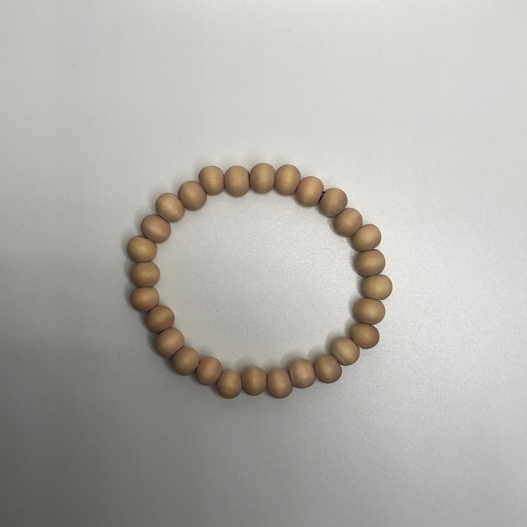 Light Color Wood Beaded Bracelet